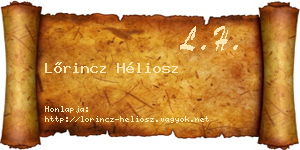 Lőrincz Héliosz névjegykártya